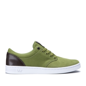 Mens Supra Low Top Shoes CHINO COURT Army Green/Gray | AU-36723